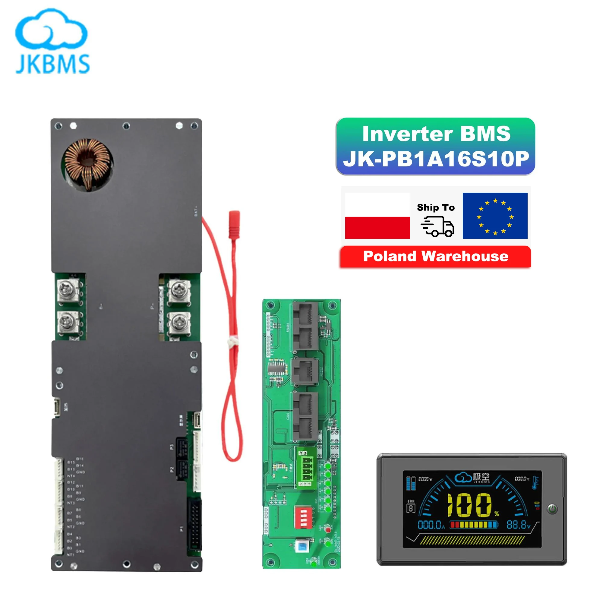 Jkbms Pb1A16S10P Smart Inverter Bms 8S - 16S 24V 48V 100A Family Energy Storage Lifepo4/Li-Ion/Lto Per Growatt Deye Inverter