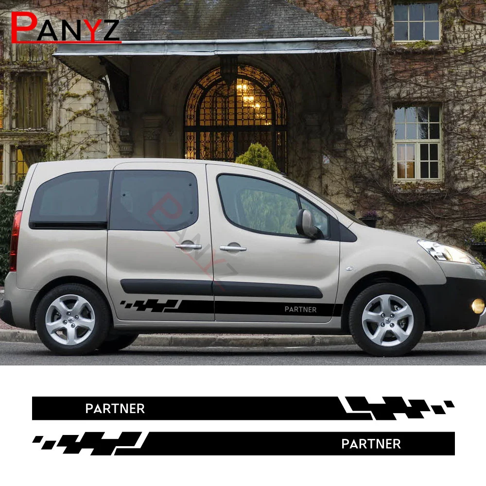 2 Pezzi Adesivi Laterali Portiera Auto Per Peugeot Partner Camper Cargo Van Parts Tuning Accessori Auto Linea Grafica Decalcomanie In Vinile