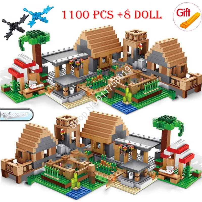 The Farm Cottage Muslimbuilding Blocks Mountain Cave My World Village Warhorse City Tree House Con Ascensore Brick Toy