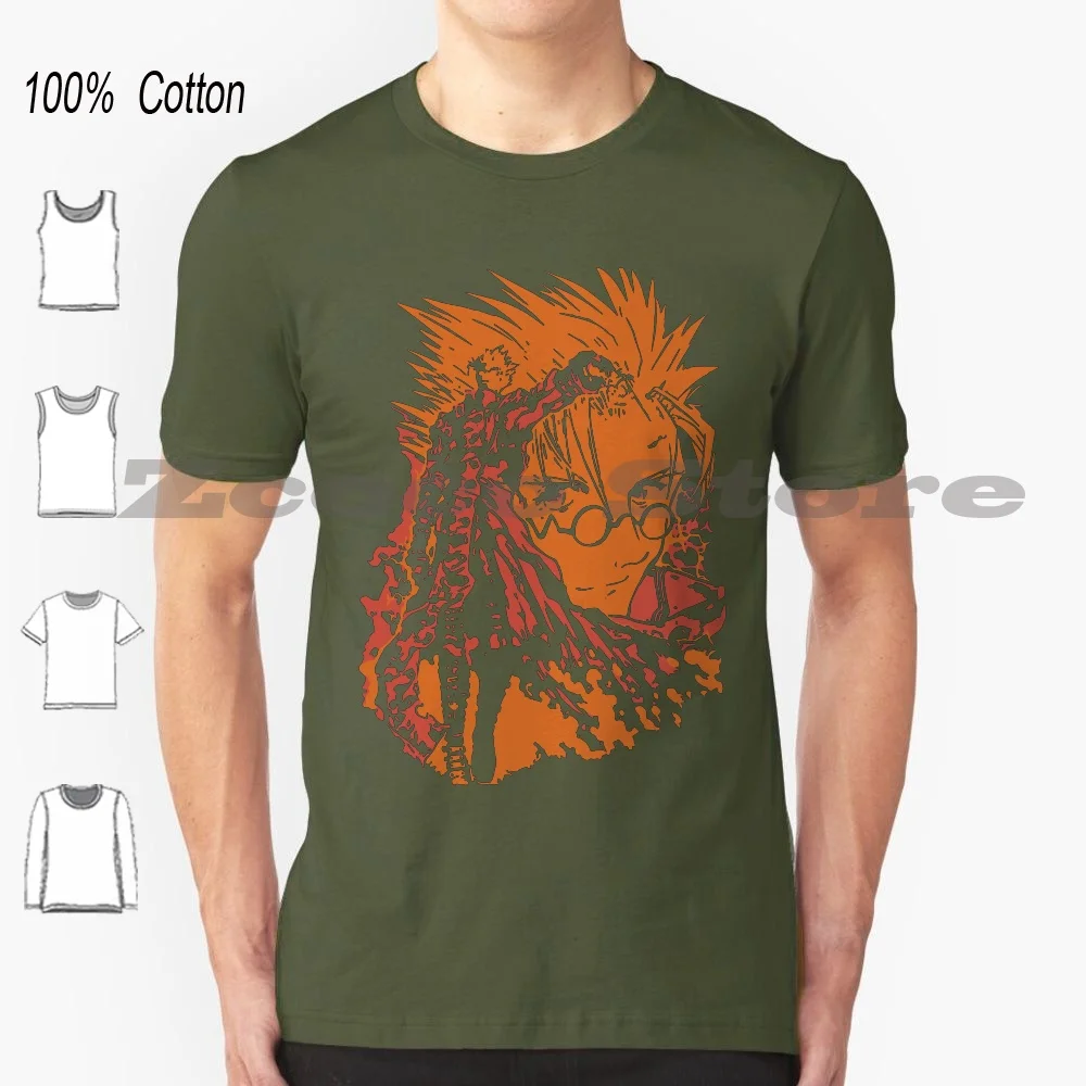 Maglietta Vintage Trigun 100% Cotone Confortevole Trigun Di Alta Qualità Anime Vash Vash The Stamede Manga Stamede Trigun Cartoon