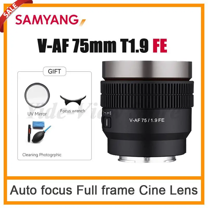 Samyang V-Af 75Mm T1.9 Fe Video Auto Focus Cine Lens Full Frame Per Sony Fe Mount Camera A7R4 A7M3 A7S3 A7Riii A7 A7R A6300 Fx9