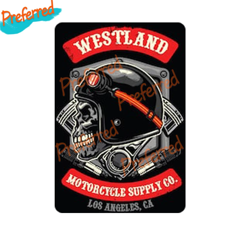 Skull Vintage Racer Westland Los Angeles Ca Moto Decal Motocross Racing Laptop Helmet Trunk Wall Vinyl Car Sticker Fustellatura