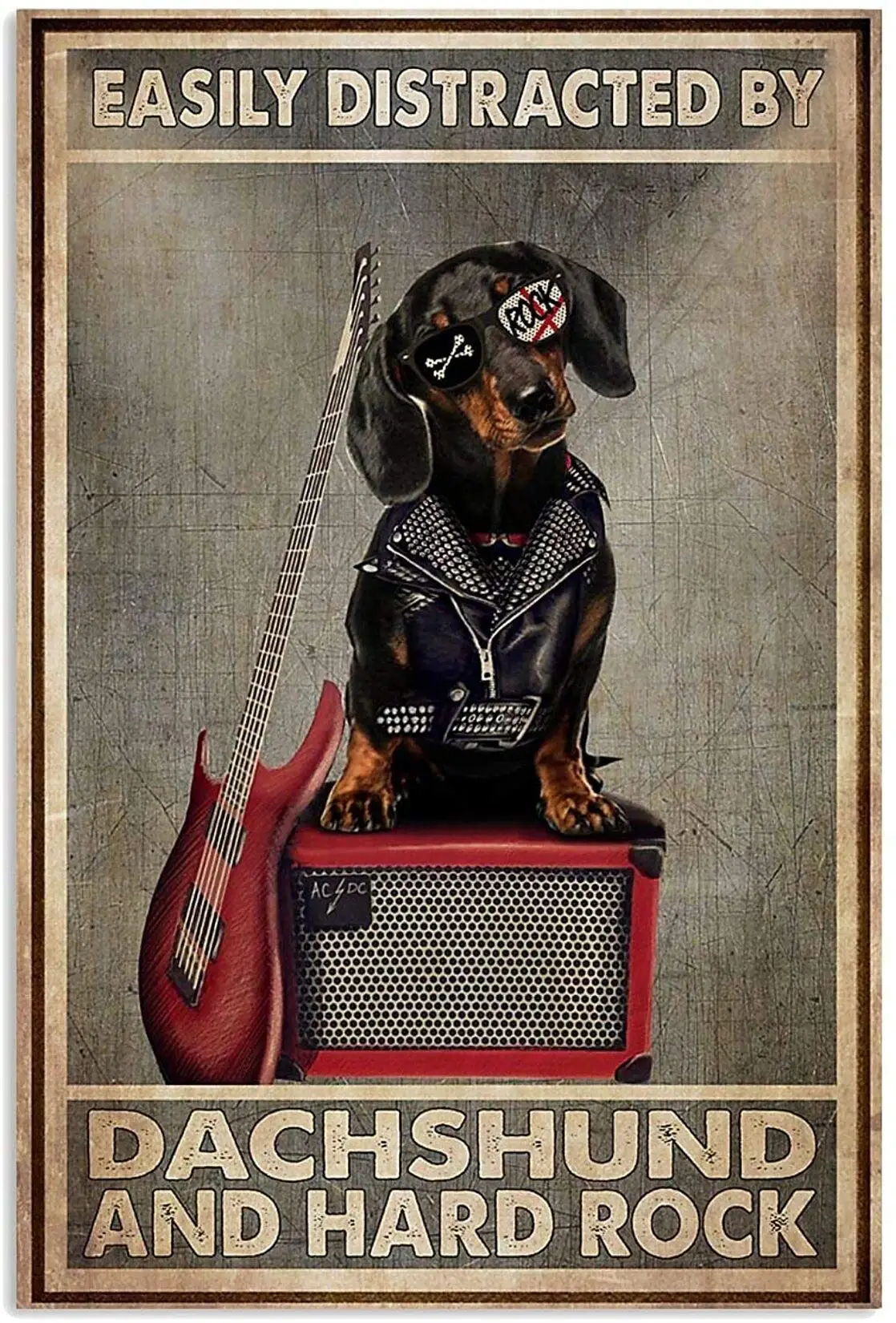 Facilmente Distratti Da Bassotto E Hard Rock, Decorazioni Bassotto Per La Casa, Wall Art