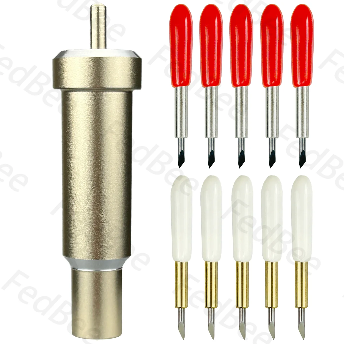5 Pz Cricut Deep Point Blade + 5 Pz 45 ° Blade + 1 Pz Alloggiamento Per Cricut Maker 3 2 1 Explore 1 2 3 Air Venture Gold Holder