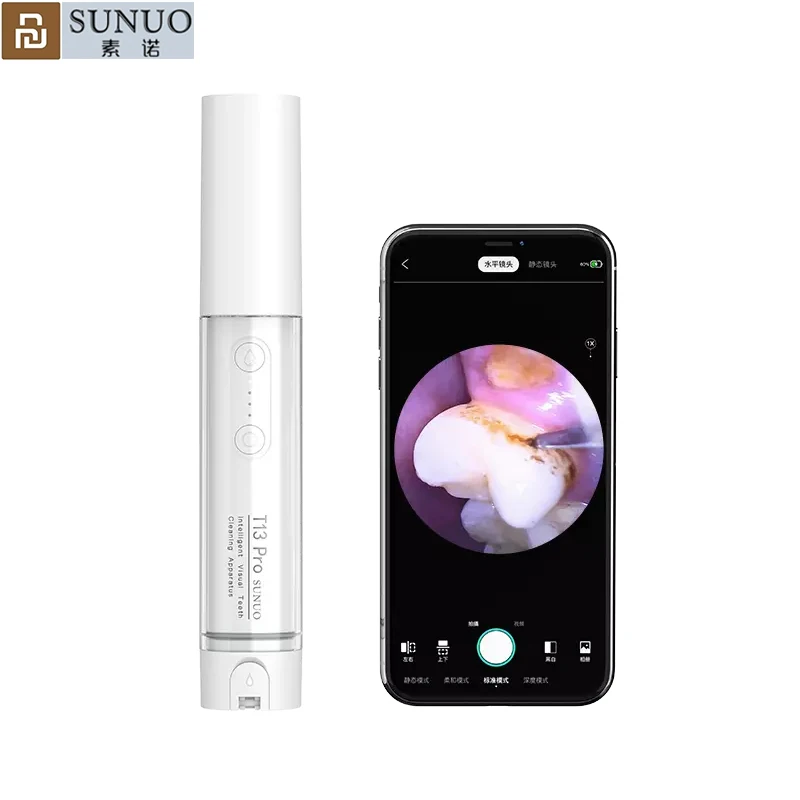 Youpin Sunuo T13 Pro Visual Electric Ultrasonic Scaler Tooth Calculus Remover Cleaner Macchie Dei Denti Tartaro Whiten Tela Tool