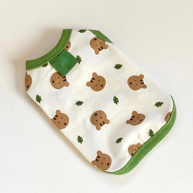 Pet Dog Clothes Puppy Summer Vest Thin Pomeranian Jumper Bear Print T-Shirt Teddy Cartoon Abbigliamento Prodotti Per Cani Xs-Xl