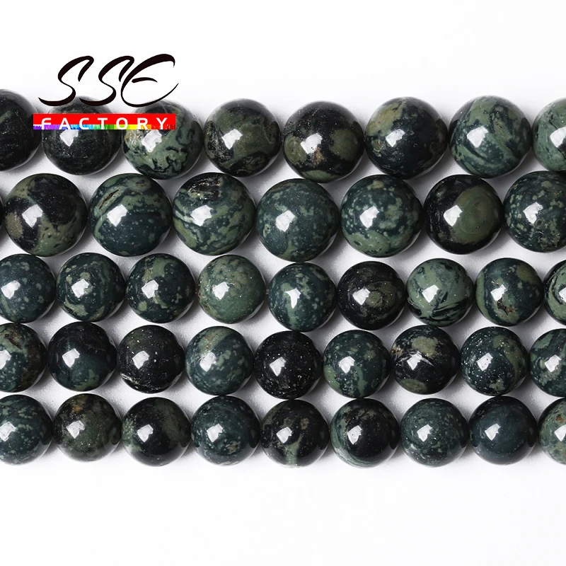 Commercio All'Ingrosso Verde Naturale Jaspers Branelli Allentati Rotondi Kambaba Jaspers Perline Di Pietra 15 "4 6 8 10 12 Millimetri Per Creazione Di