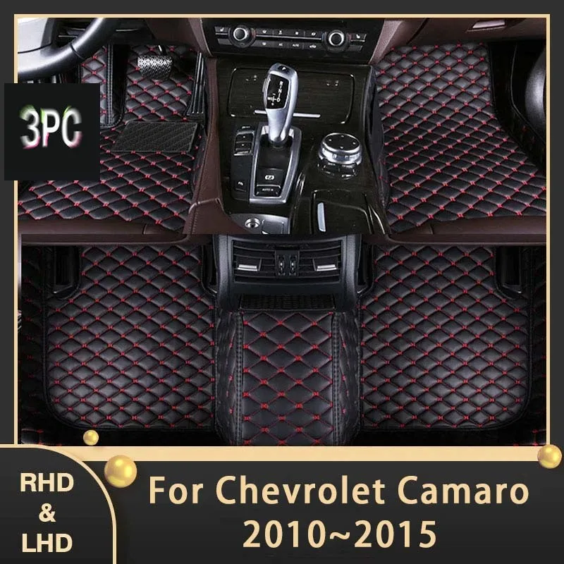 Tappetini Auto Per Chevrolet Camaro Chevy Ss 2010 ~ 2015 Coupe Custom Auto Foot Pads Accessori Interni Per Tappeti In Pelle Di Lusso