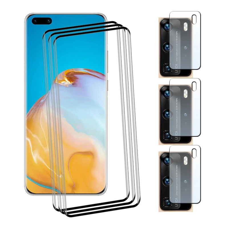 Pellicola In Vetro Per Schermo 9D Per Huawei P40 Pro P40 Full Temered Glass Antigraffio E P40 Pro P40 Soft Camera Film