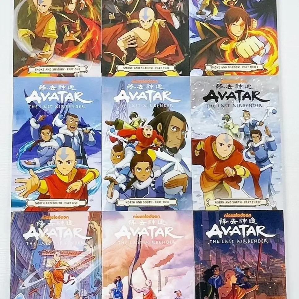 Avatar The Last Airbender Stagione 1 Nove Libri + Stagione 2 Nove Libri Libro Inglese American Comics Action Comedy Fantasy Story