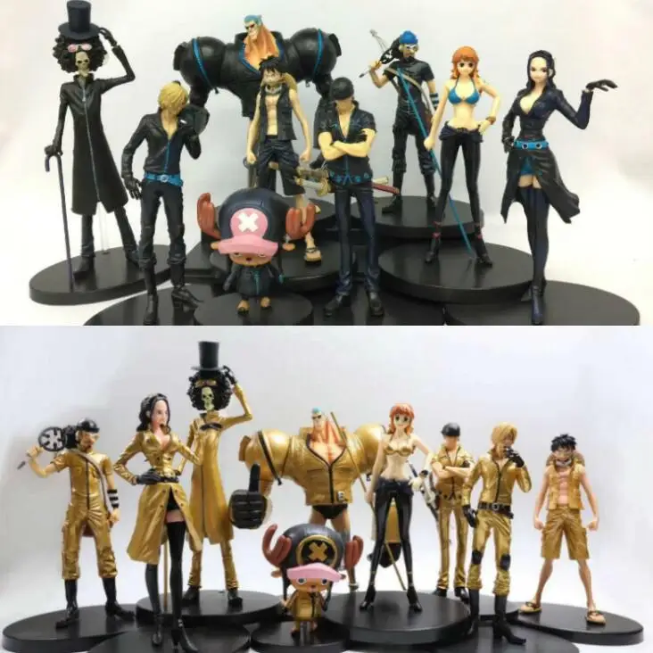 Anime Dxf One Piece Film Gold Grandline Men 9 Pz/Set 15Th Anniversary Personaggi Rufy Figure Collection Toys
