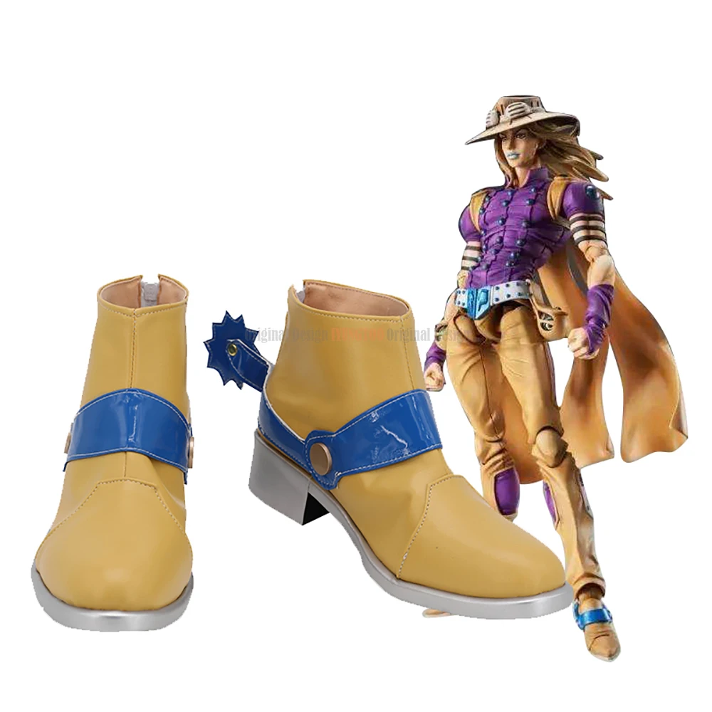Jojo 7 Gyro Shoes Cosplay Jojo'S Bizarre Adventure Steel Ball Run Gyro Zeppeli Stivali Cosplay Scarpe Personalizzate Per Unisex