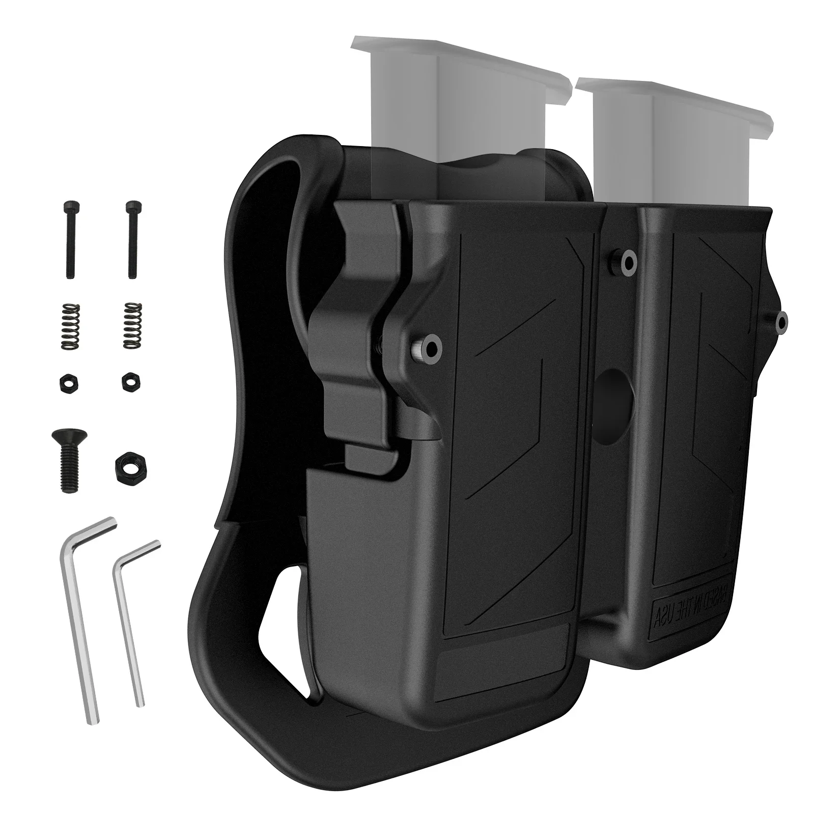 Supporto Doppio Mag, Supporto Universale Mag Per Custodia Mag Da 9Mm 10Mm .40 .45 Singola E Doppia Pila