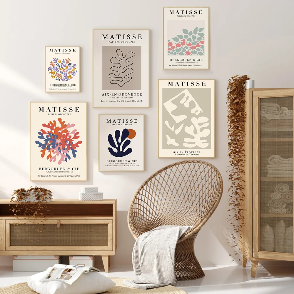 Matisse Exhibition Poster Henry Matisse Foglie Astratte Stampe Su Tela Museo Vintage Wall Art Picture Home Decor