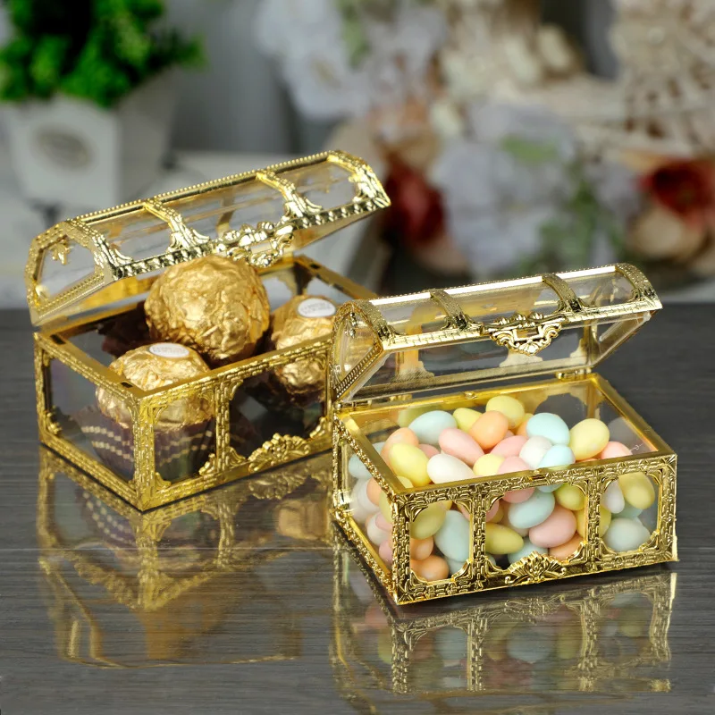1/3Pcs Vintage Golden Pirate Treasure Storage Box Candy Gingillo Per Gioielli Crystal Gem Gingillo Box Decorazione Della Camera Da Letto