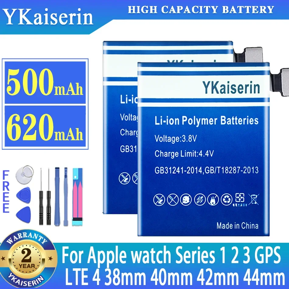 Batteria Ykaiserin Per Apple Watch Iwatch Series 1 2 3 Gps + Lte 4 38Mm 40Mm 42Mm 44Mm Per Apple Watch S1 S2 S3 S4