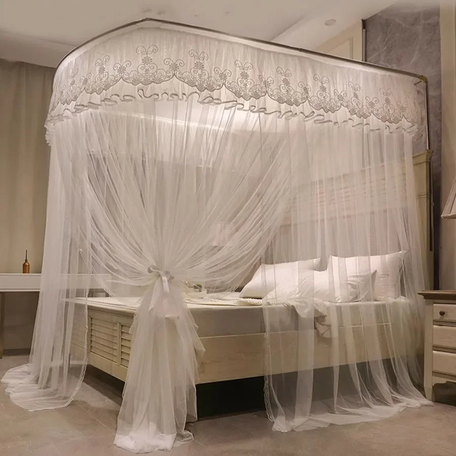 Zanzariera Pieghevole Supporto Per Letto Protezione Leggera Zanzariera A Prova Di Chiodo Maglia Porta Francese Ragazze Camera Da Letto Zanzariera Tend