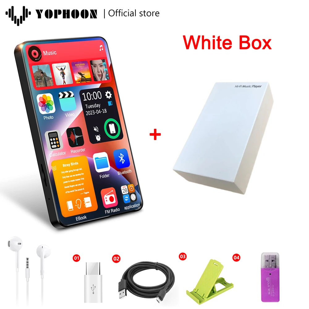 4 Pollici Nuovo Ui X20 Lettore Mp3 Mp4 Yoopon Touch Screen 16Gb Bluetooth5.0 Con Altoparlante 1080P Video Ebook Lettore Musicale Mp3 16-256G
