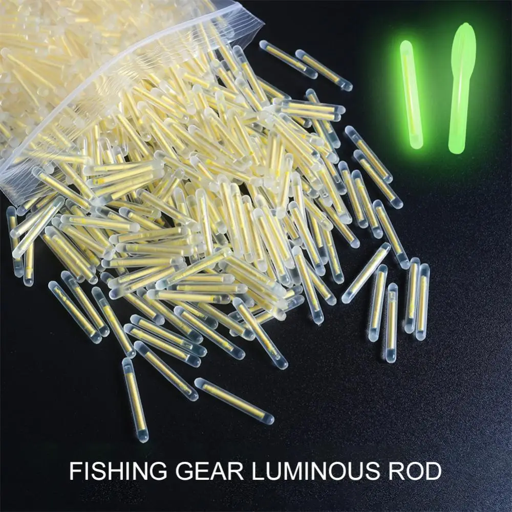 Canna Da Pesca Galleggiante Luci 50/100Pcs Lucciole Fluorescente Lightstick Light Dark Glow Stick Utile Pesca Fluorescente Lightstick