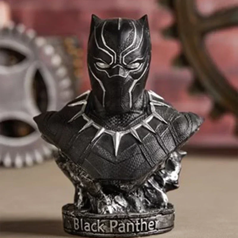 Marvel Hero Black Panther Bust Resin Statue Action Collection Modello Anime Figure Home Decor Art Sculpture Crafts Regali Di Compleanno