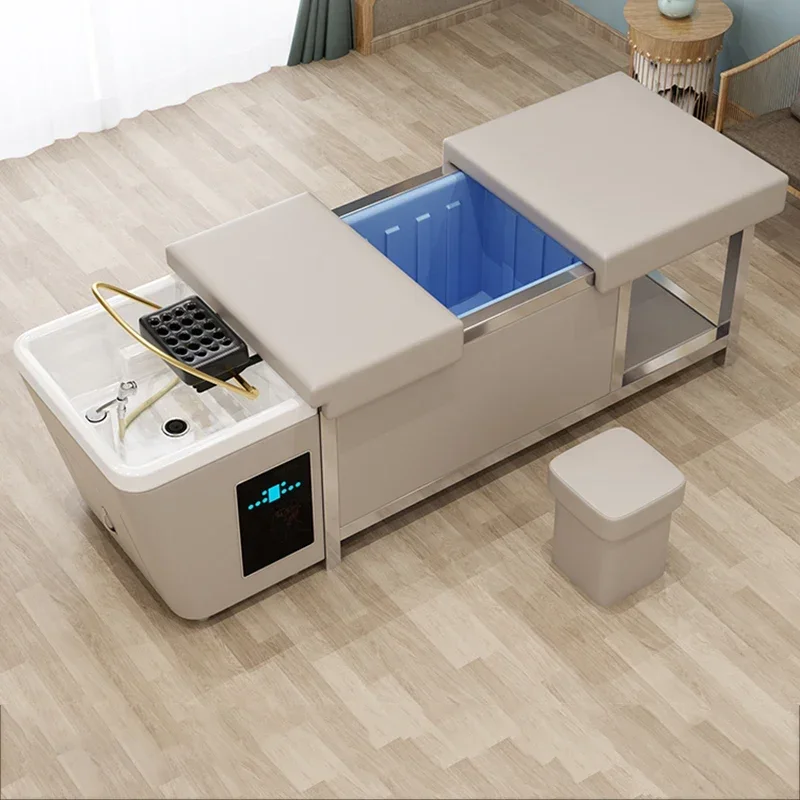 Serbatoio Dell'Acqua Letto Per Il Lavaggio Dei Capelli Luxury Portable Lounge Fumigazione Head Spa Shampoo Chair Salon Lettino Massaggio Furniture