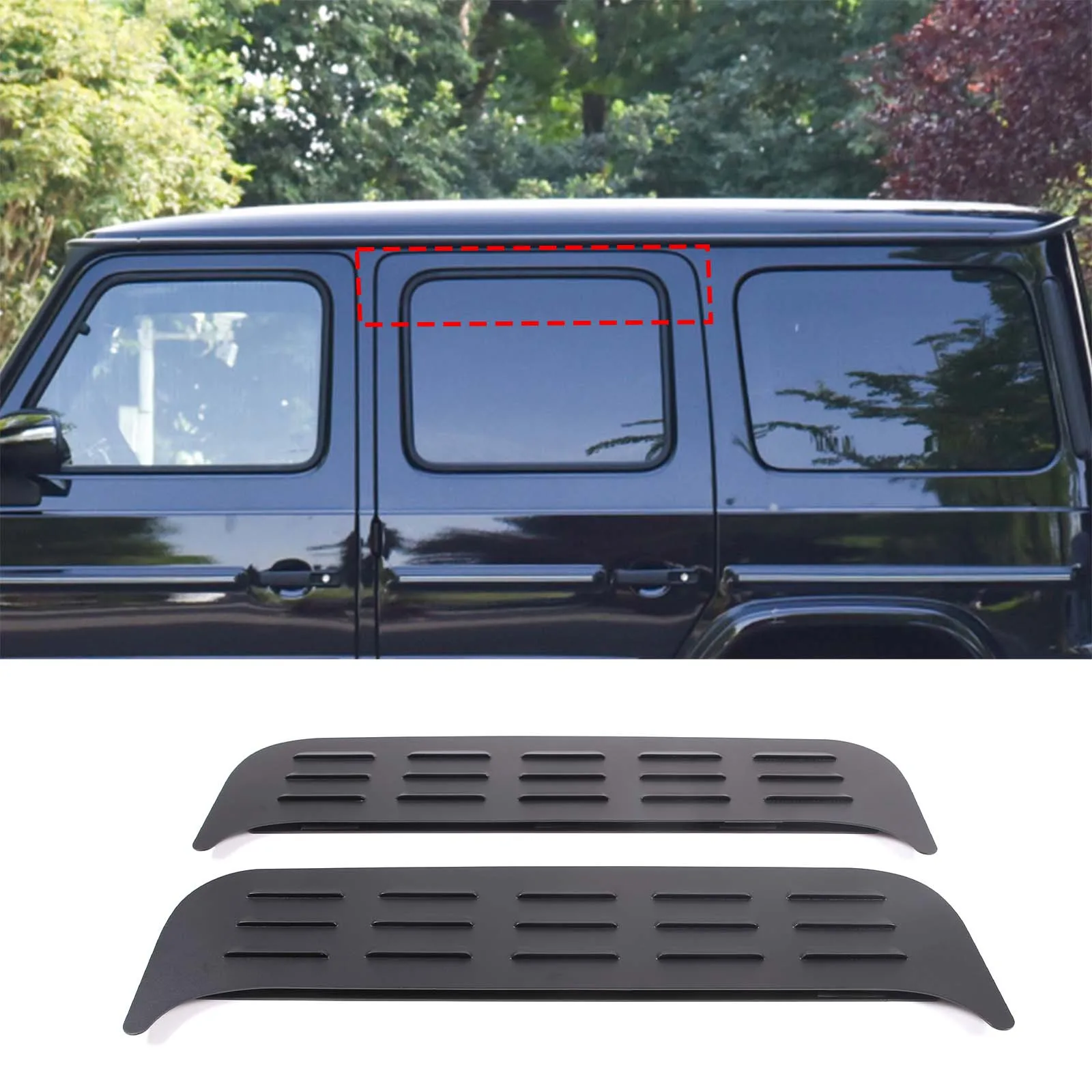 Per Mercedes-Benz Classe G W464 2019-2023 Alluminio Nero Porta Posteriore Auto Prese D'Aria Ventilazione Persiane Copertura Trim Accessori Auto