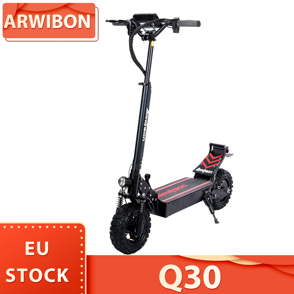 Arwibon Q30 Scooter Elettrico 11 Pollici Pneumatico Fuoristrada E-Scooter 48V 2500W Motore 50-60 Km/H Velocità Massima 48V 16Ah Batteria 40-60Km Gamma