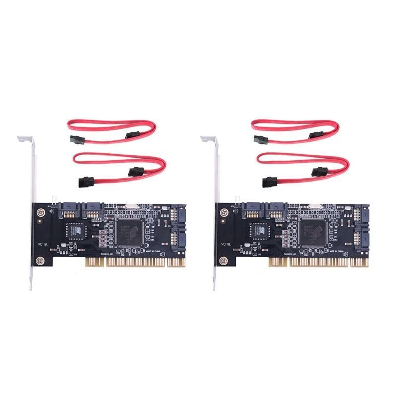 2 Set 4 Porte Pci Sata Raid Controller Scheda Di Espansione Interna Con Due Cavi Sata