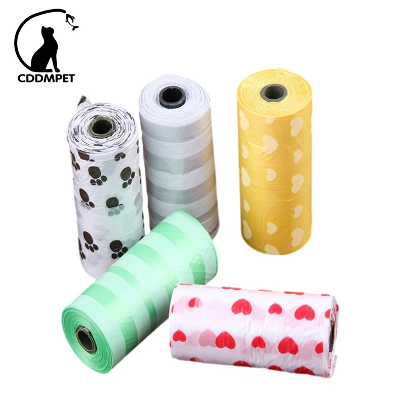 Cddmpet 5 Rotoli Pet Cat Dog Poop Bags Home Clean Refill Sacchetto Della Spazzatura Outdoor Dog Waste Poop Cleaning Organizer Forniture Per Animali Do