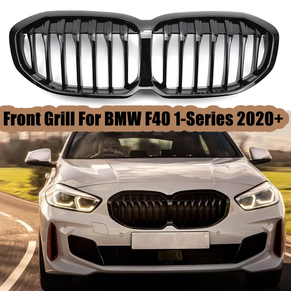 Per Bmw F40 1-Series 2020 2021 2022 2023 Paraurti Anteriore Per Auto Griglia Renale Griglia Da Corsa A Linea Singola Gloss Black M Performance