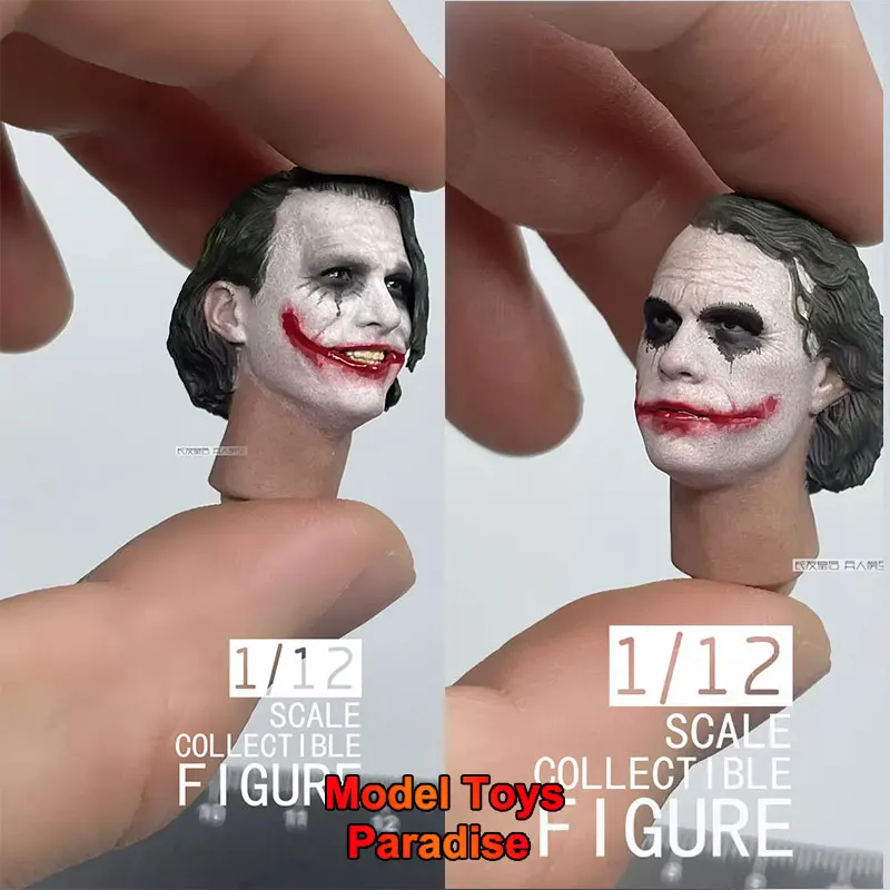 Filixtoys- Fx004 1/12 Men Soldier Joker Head Sculpt Heath Ledger Smile Silence Head Carving Fit 6 Pollici Action Figure Body