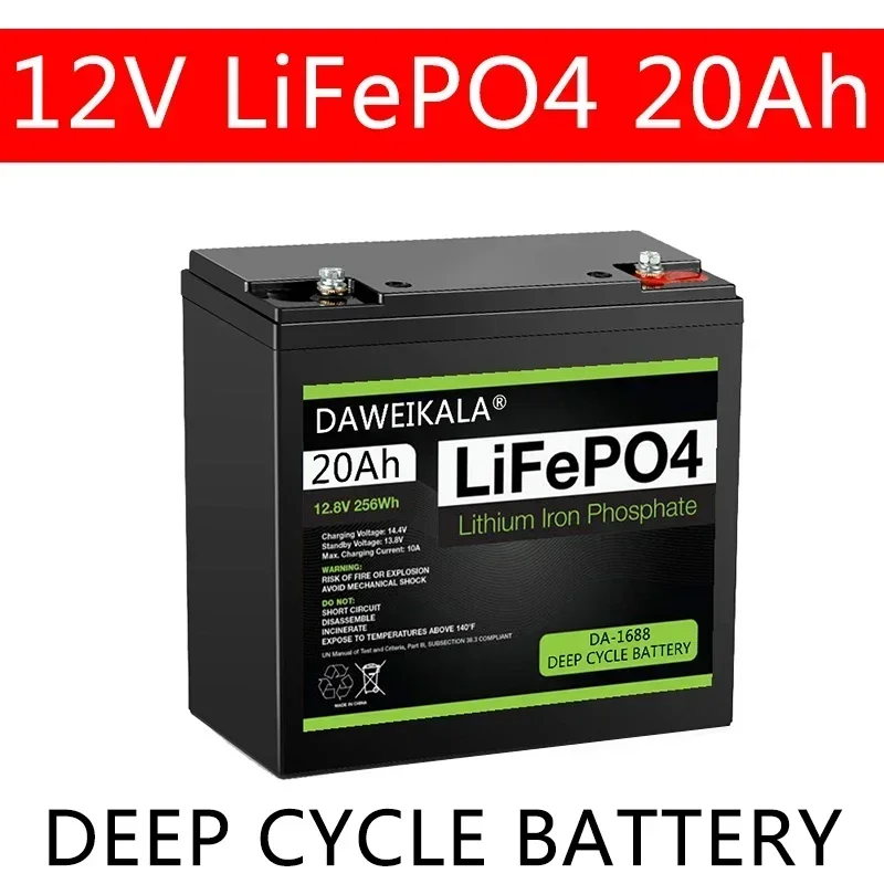 Nuova Batteria 12V 20Ah Lifepo4 Litio Ferro Fosfato 12V 24V Lifepo4 Batteria Ricaricabile Per Bambini Scooter Barca Motore Esente Da Tasse