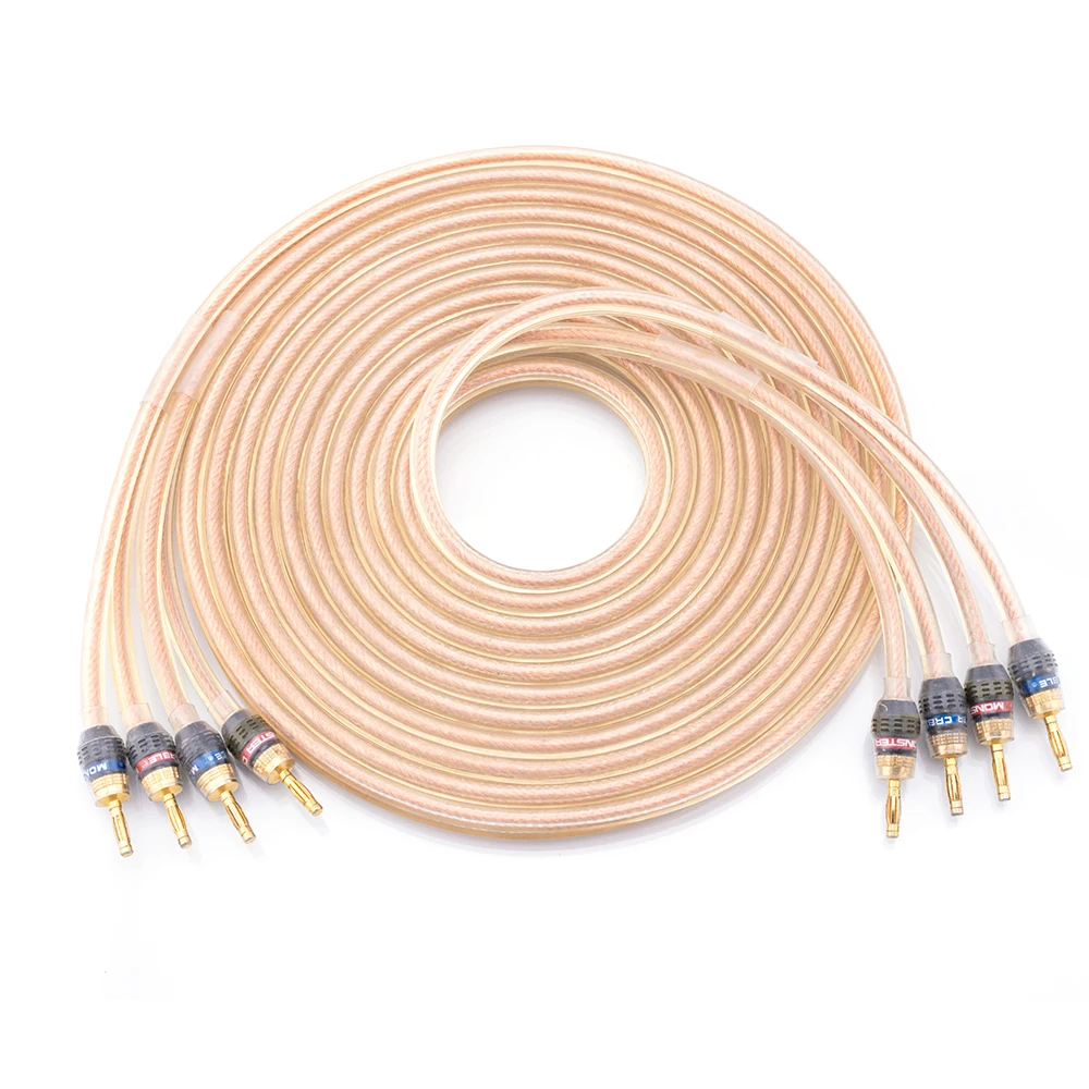 Monster Cable Oxygen-Free Copper(Ofc)Audio Hifi Speaker Cable Hi-Fi Amplificatore Di Fascia Alta Cavi Per Altoparlanti Banana Plug Wire Line