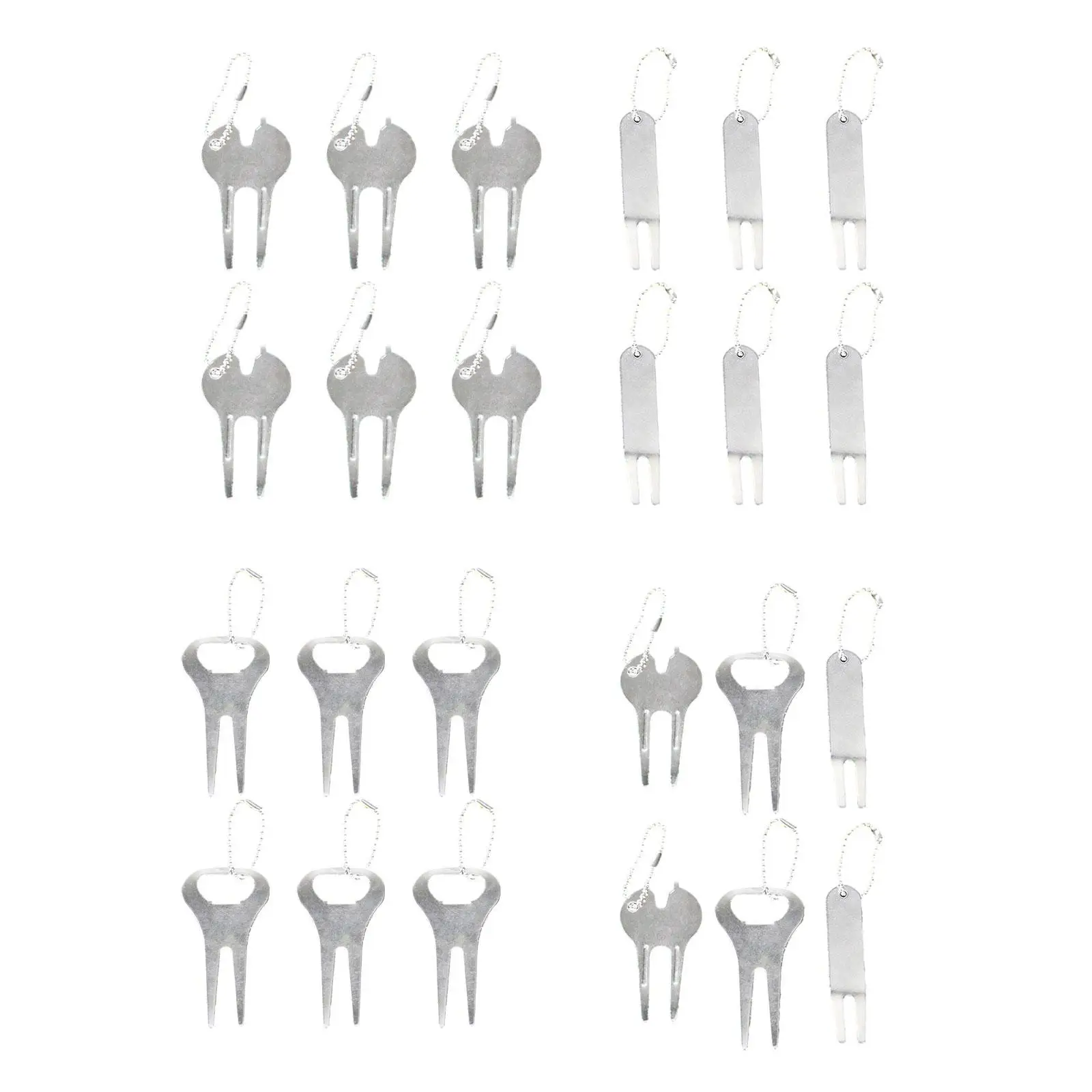 6X Golf Divot Repair Tools Pitch Mark Repair Fork Putting Green Fork For