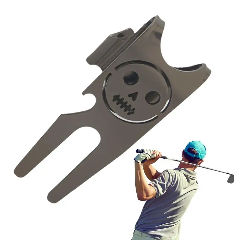 Golf Divot Pitch Repairer Tool Golf Fork Portasigari Golf Clips Prongs Per Mettere Green Pitch Lawn Maintenance/Mark Ball Train