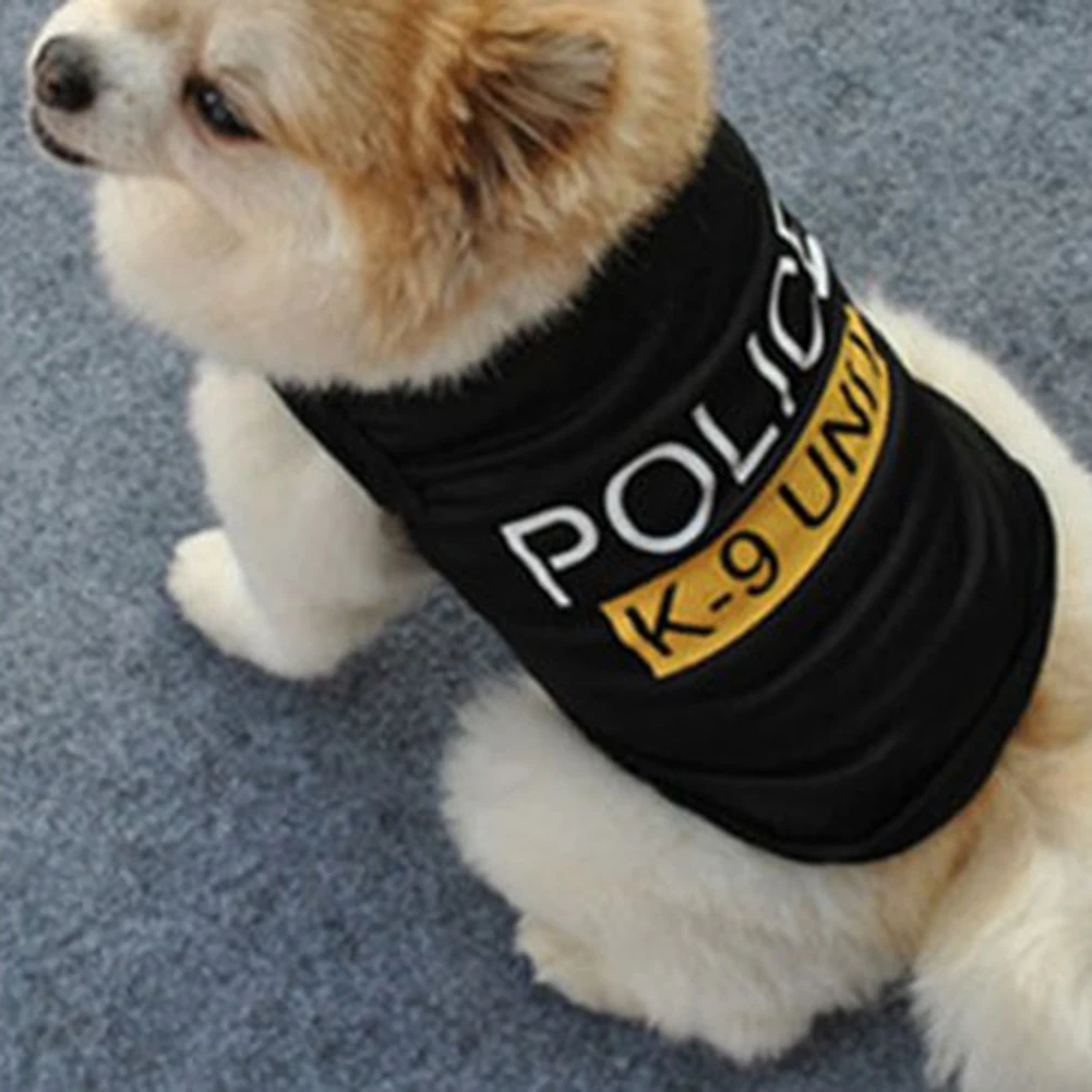 Xs-L Dog Vest Summer Dog Clothes Black Pet Puppy Magliette Per Cani Di Piccola Taglia Chihuahua Yorkie Pug Cat Vest Costume K9 Pettpolice Vest