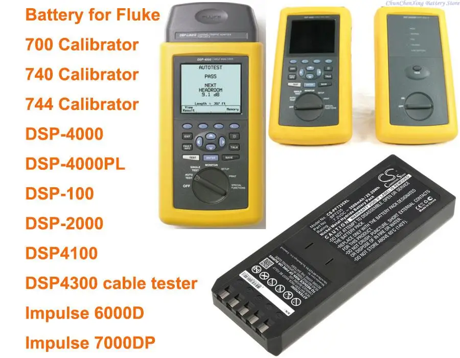 Batteria Greenbattery 2500Mah/3500Mah Bp7235 Per Fluke Dsp4100, Tester Per Cavi Dsp4300, Impulse 6000D, Impulse 7000Dp