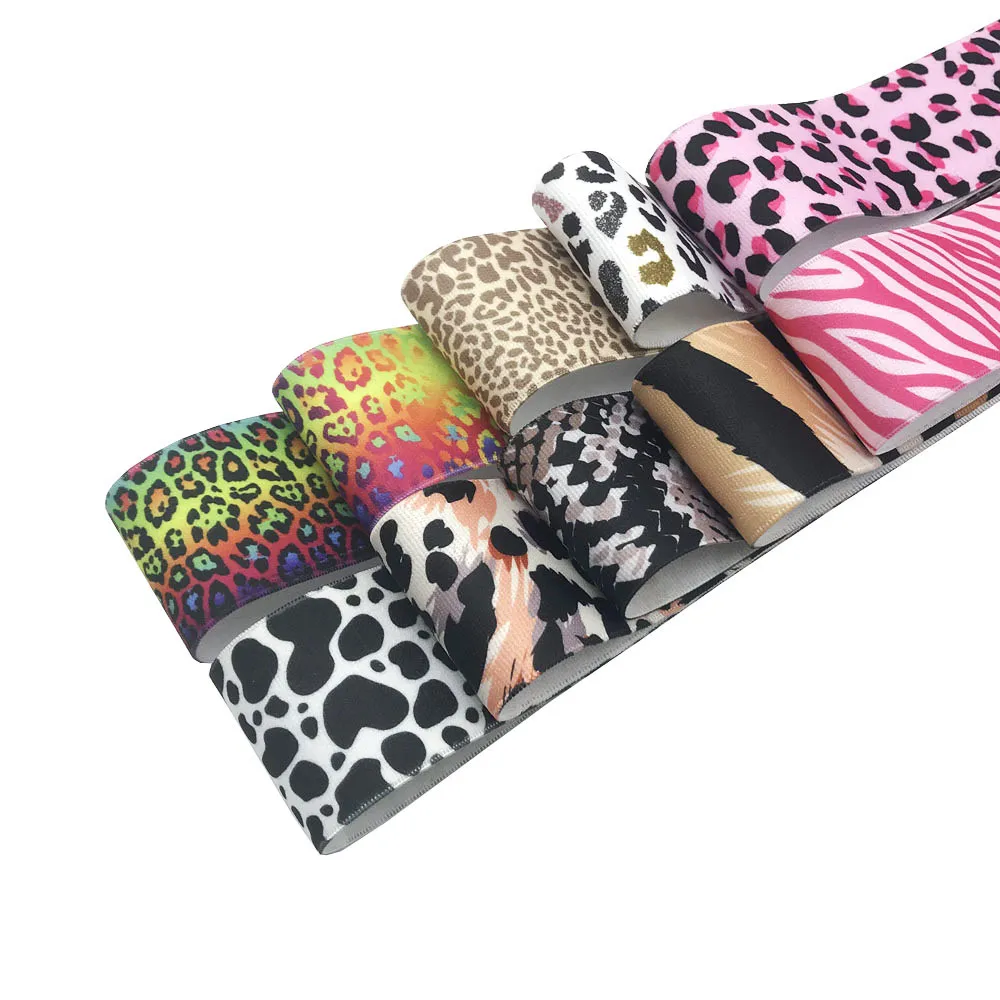 2/5/10 Metri 25Mm 38Mm Cinghie Elastiche Con Stampa Leopardata Colorata Accessori Per Cucire Cintura Con Fascia In Vita Per Indumenti Fai Da Te