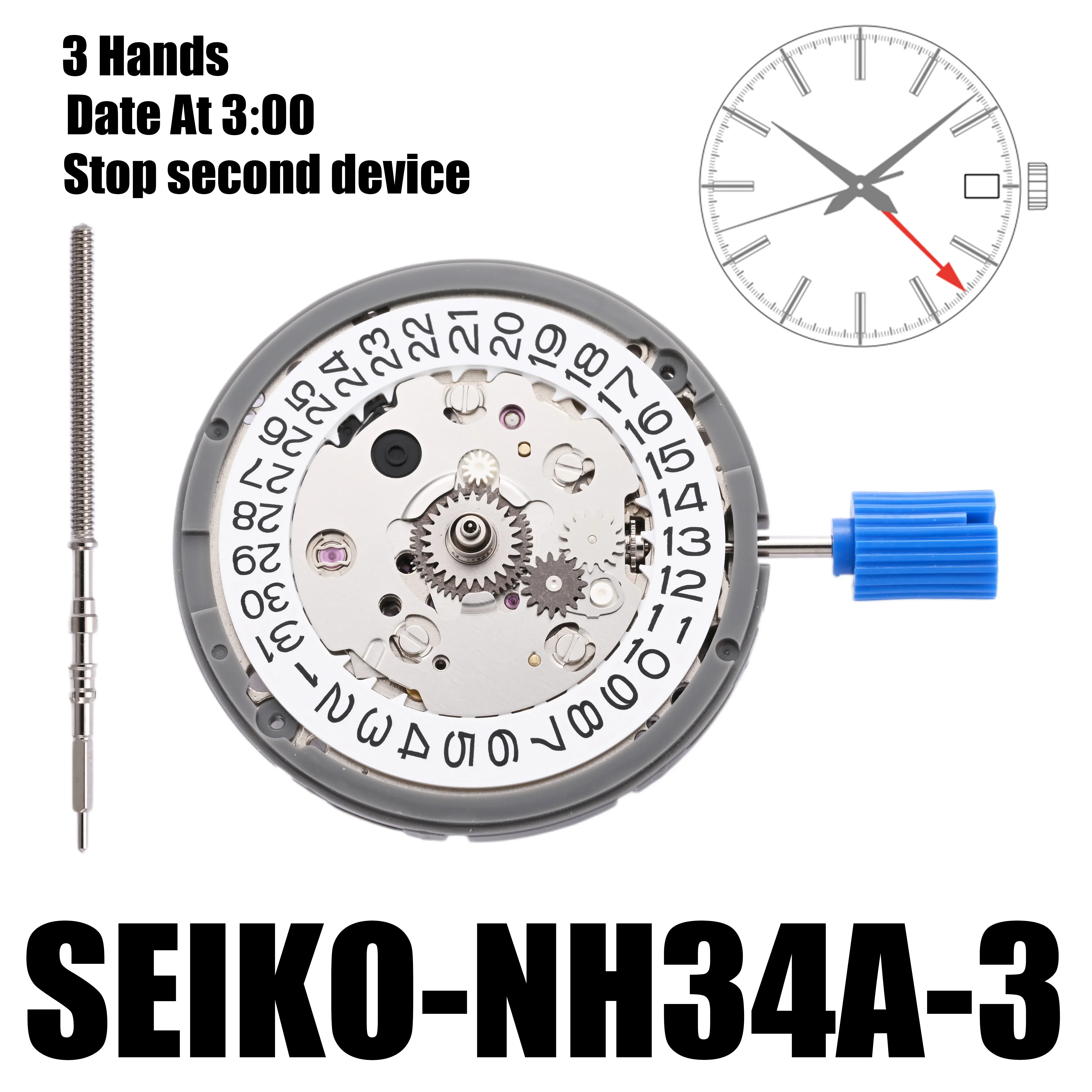 Movimento Nh34 Nuovo Originale Giappone Seiko 24 Gioielli Nh34A Gmt 4 Mani 4 R34 Gmt Data Watch Avvolgimento Automatico In Metallo Ad Alta Precisione