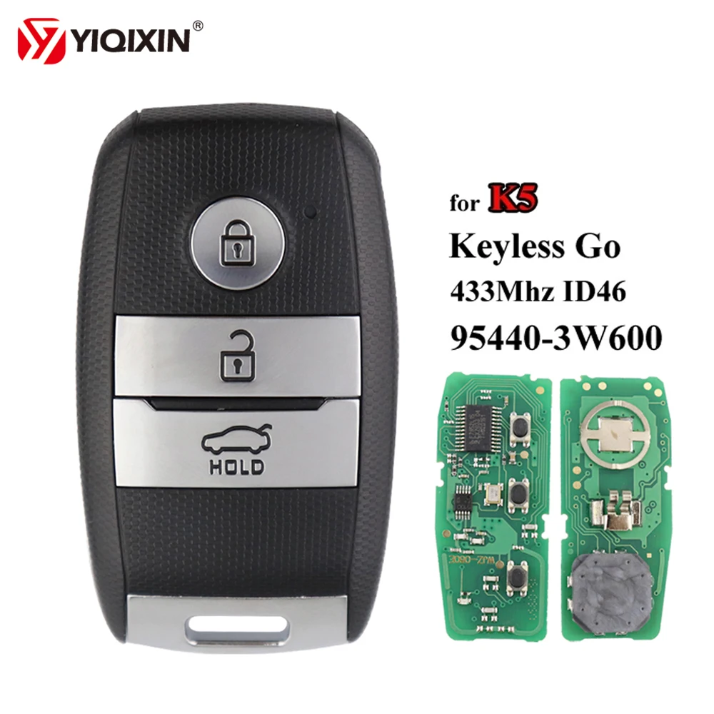 Yiqixin Smart Key Per Kia K5 Kx3 Sportage Sorento Picanto Morning Optima Remote Car Key Keyless Go Id46 Chip Muslimah 433Mhz