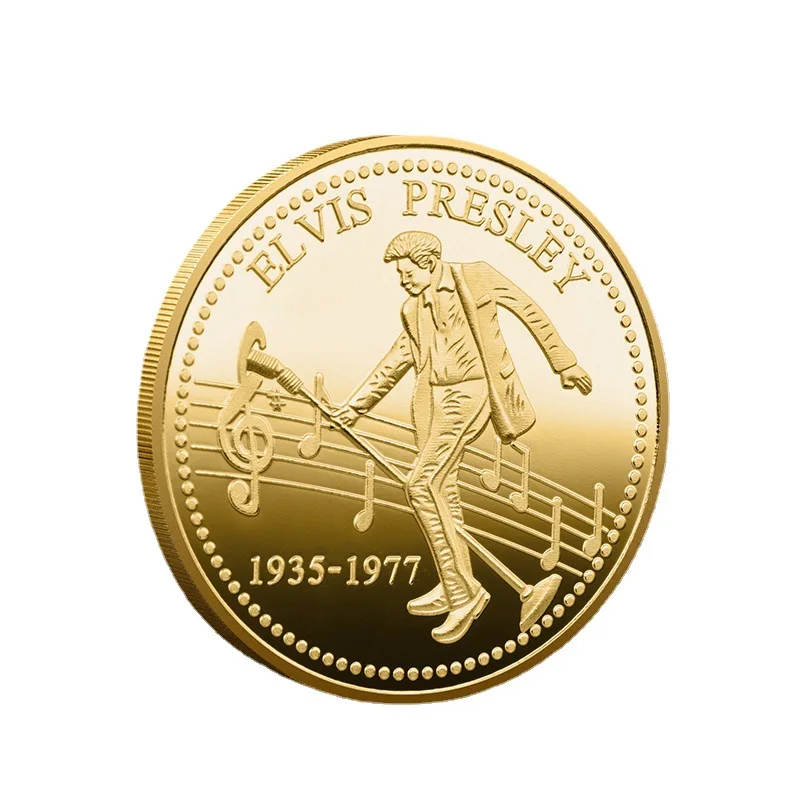Pop Elvis Presley Moneta Decorativa Craft Notes Monete D'Oro Commemorative Collezione Di Idoli Commemorativi Monete D'Argento