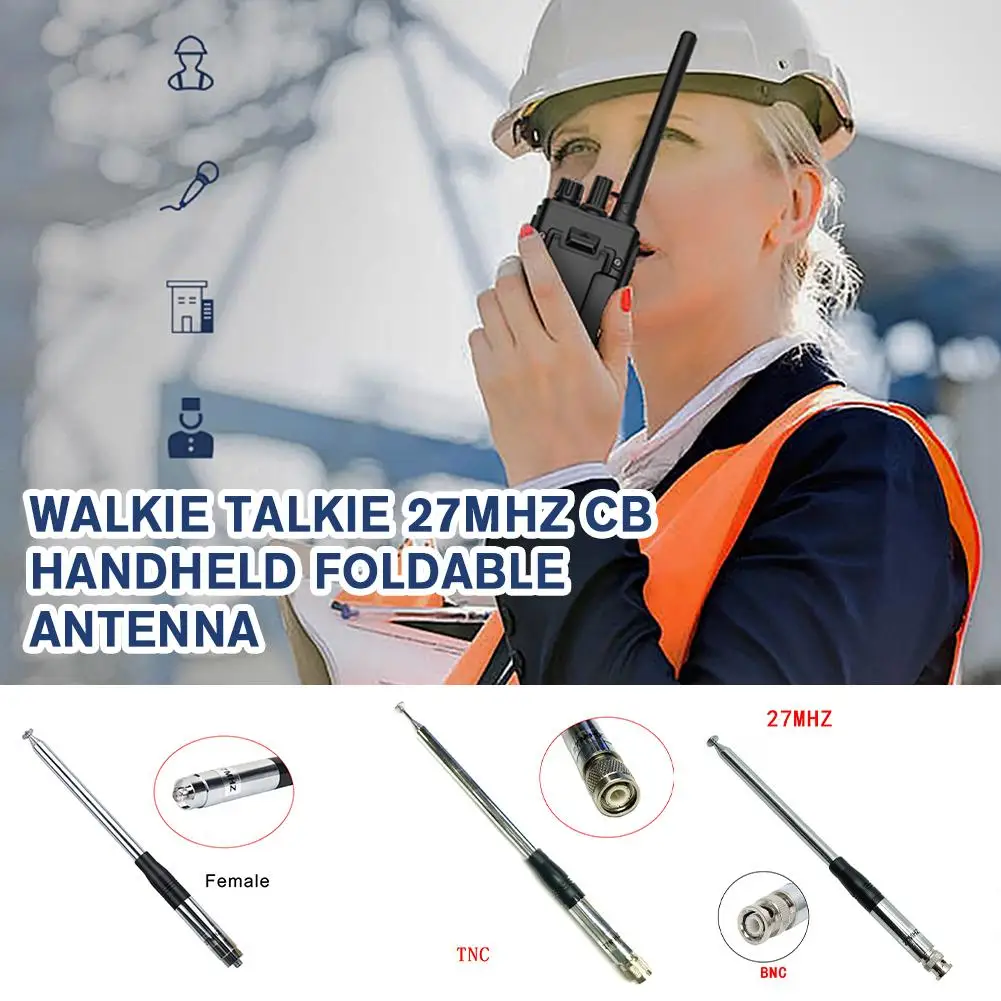 Antenna Telescopica Bnc 27Mhz Antenna Portatile A Onde Corte 26-29Mhz 27Mhz Per Cobra Midland 253 Maxon President Anytone C8A7