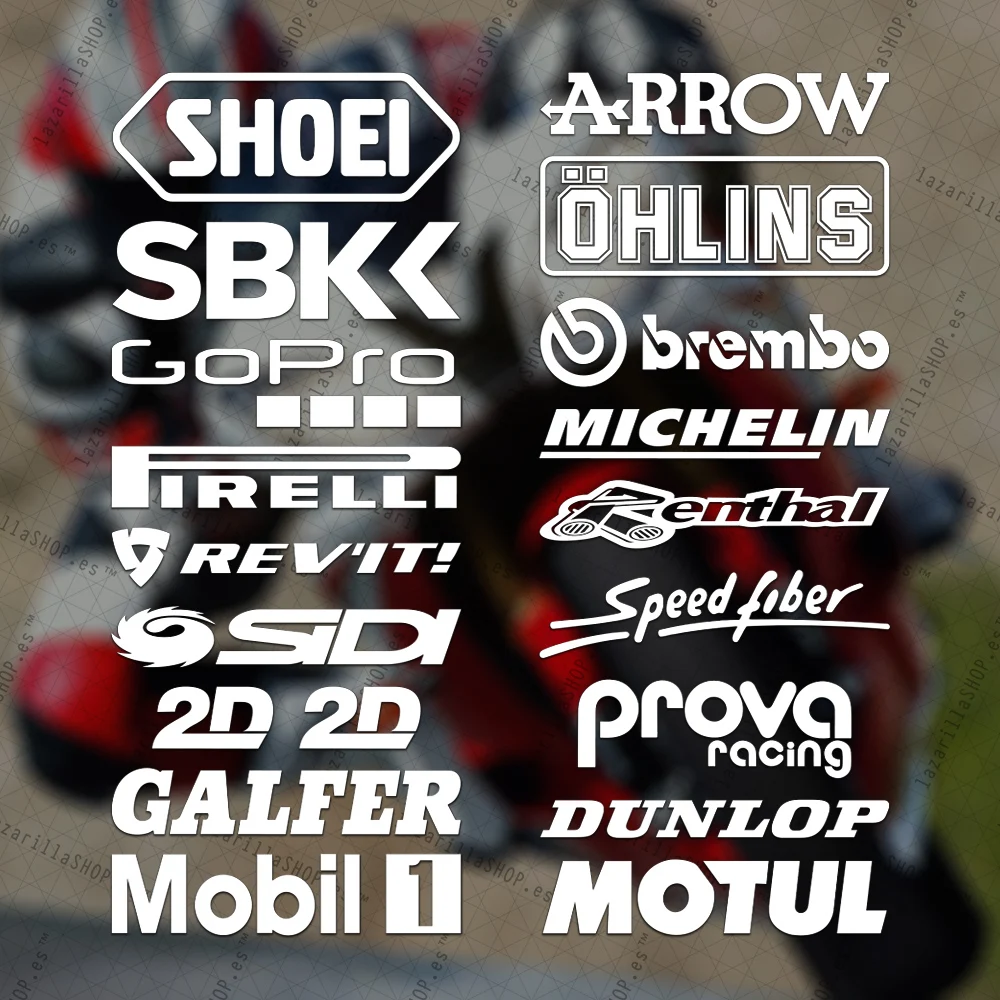 [Pack9/18Siaw] Adesivi Sponsor Moto Sponsor Kit Motorcycling Vinile Adesivo Circuit Pack Marche Logo Adesivi Da Corsa Carenatura Moto Qualità Lazarill