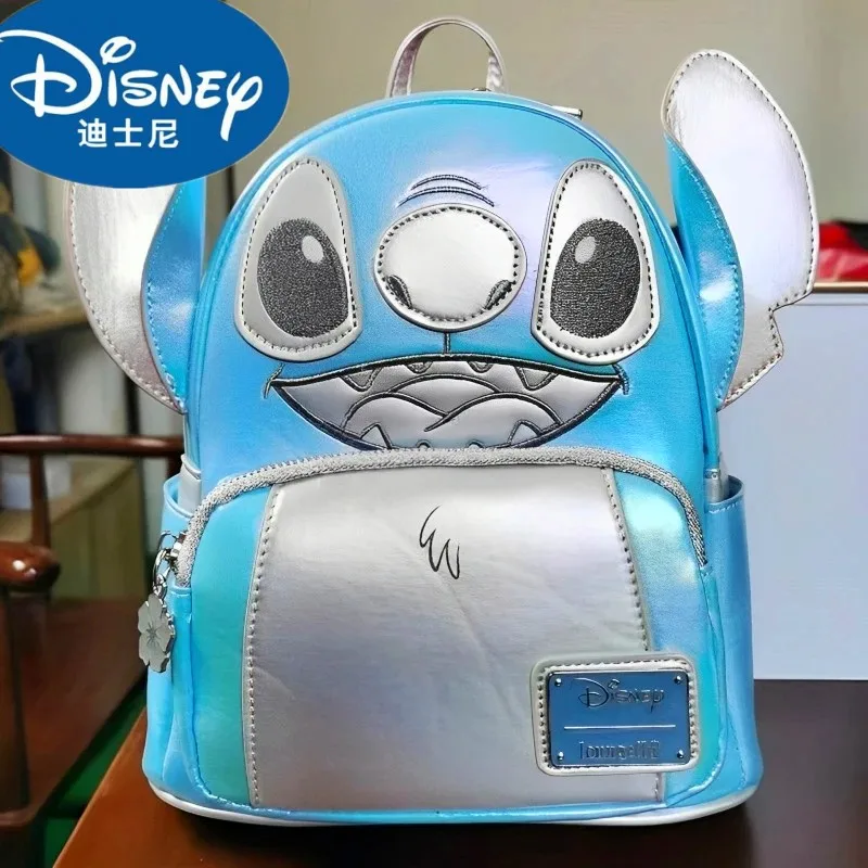 Loungefly Disney 100 Platinum Stitch Anime Kawaii Cute Mini Zaino Borsa Cosplay Zaino Viola E Stitch Cartoon