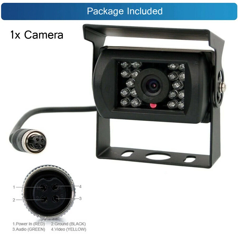 1 Pc Metal Infrared 4Pin Telecamera Di Retromarcia Per Retrovisione 24V Telecamera Di Retromarcia Per Visione Notturna Compatibile Per Camion Autobus 