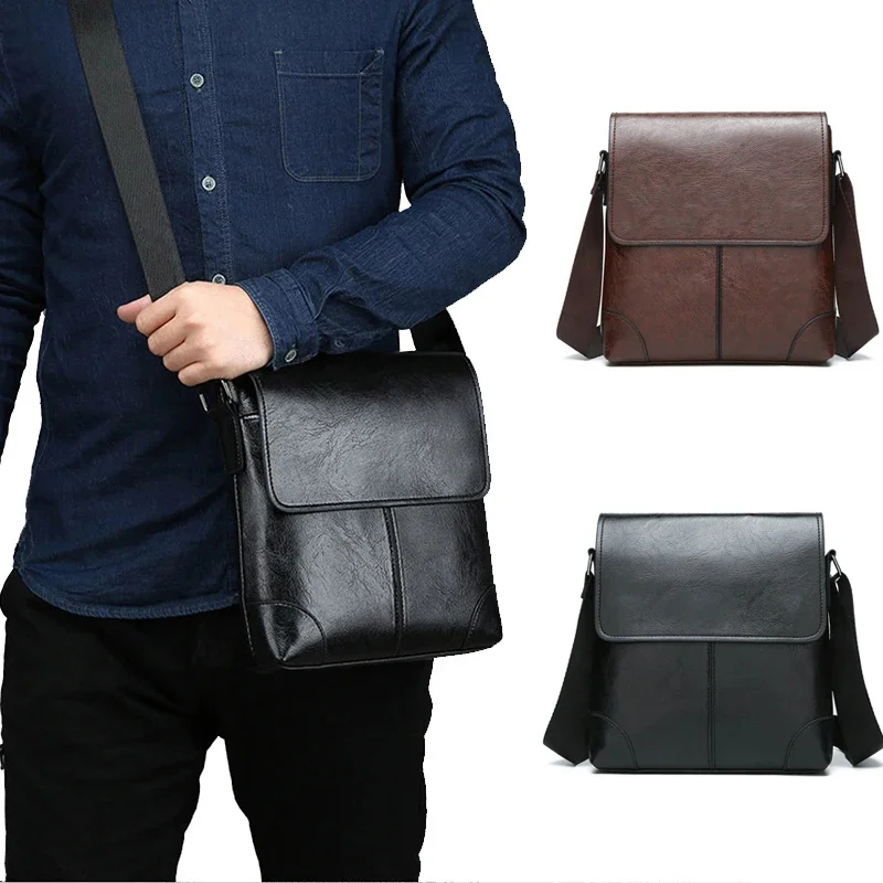 Borsa A Tracolla Da Uomo In Pelle Pu Side Cross Sling Messenger Bolsas Satchel Pendolarismo Crossbody Square Essentials Porter Marito
