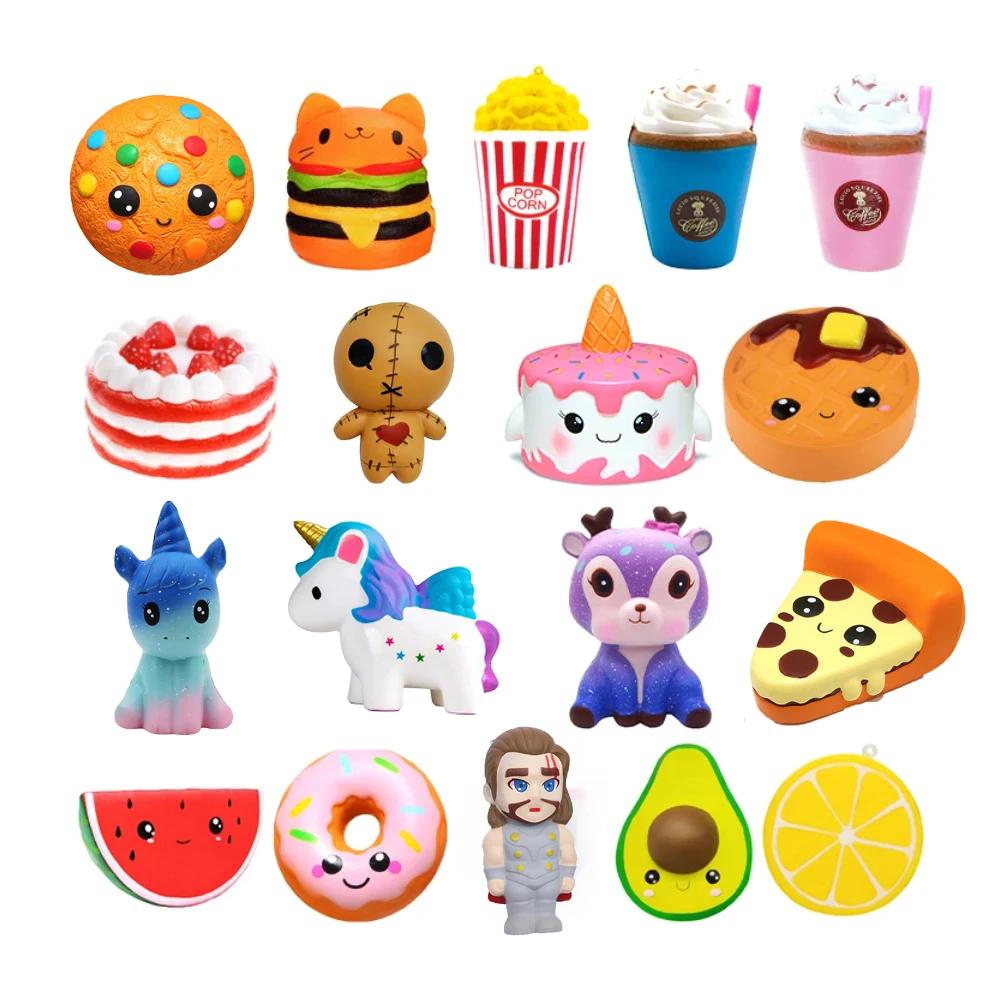 Squishies Fidget Toy Cartoon Ice Cream Popcorn Pu Squishy Slow Rising Cream Profumato Anti Stress Kawaii Kids Squishies Toys Gift