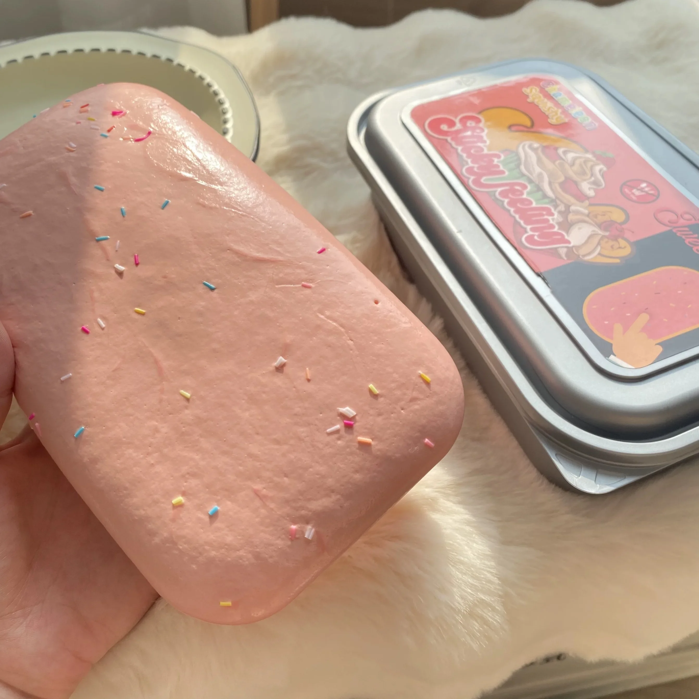 Squishy Toy Slow Rising Super Sticky Box Cake Squeeze Butter Ice Cream Squishy Fidget Toy Antistress Hand Relax Gift