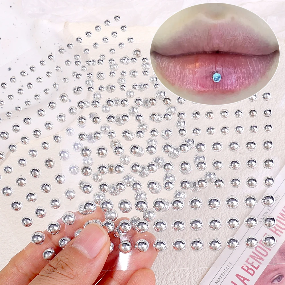 Nastro Diamond Sticker Falso Naso Stud Strass Autoadesivi Non Piercing Eye Ear Face Body Jewelry Per Le Donne Sticker Crystal