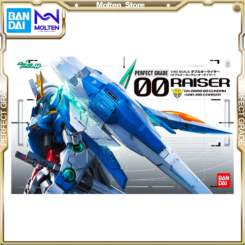 Bandai Original Pg 1/60 00 Raiser Gundam Mobile Suit Gundam 00 (Double O) Gunpla Model Kit Assembly/Assembly
